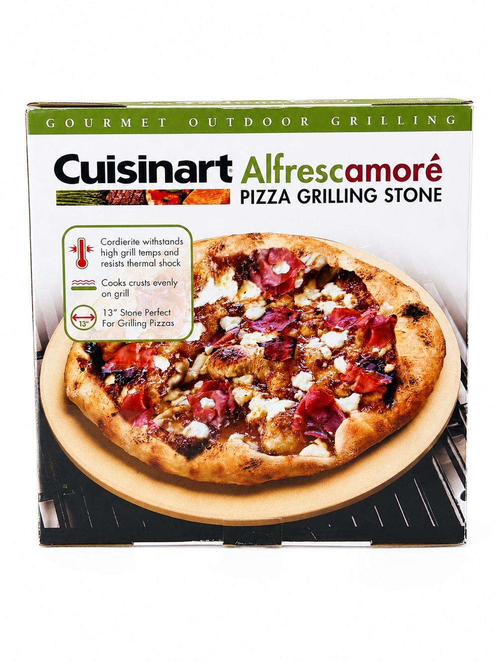 Cuisinart Alfrescamore 13” Cordierite Pizza Grilling Stone NWT Grill Oven